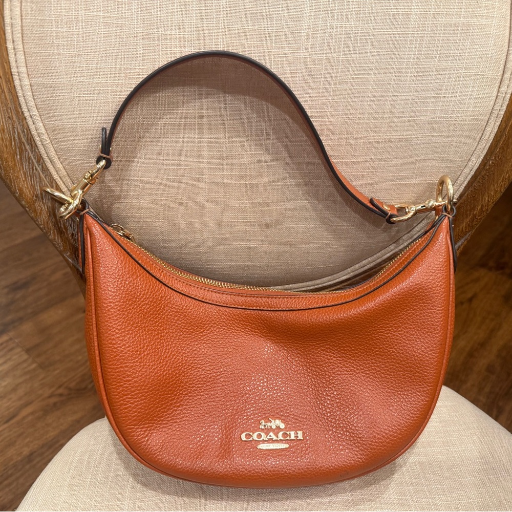 Coach Burnt Orange Leather Shoulder Bag